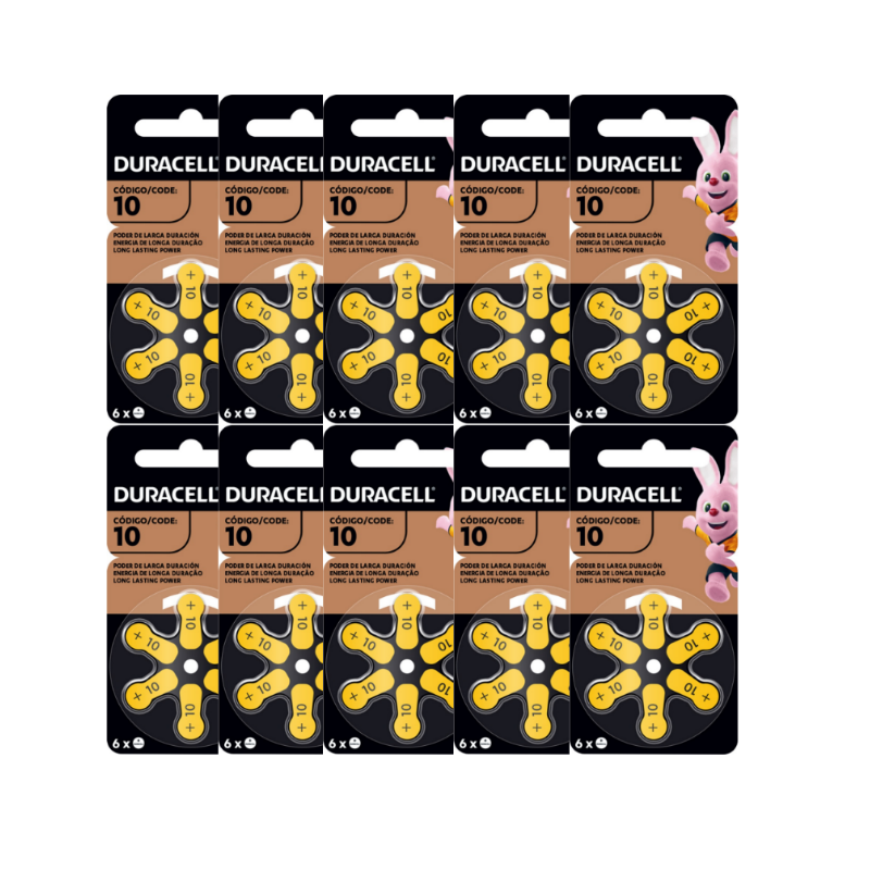 Pack 60 Activair 10 Duracell Pilas 10 Auditivas Duracell Activair Pr70 - Pack 60 - Imagen 1