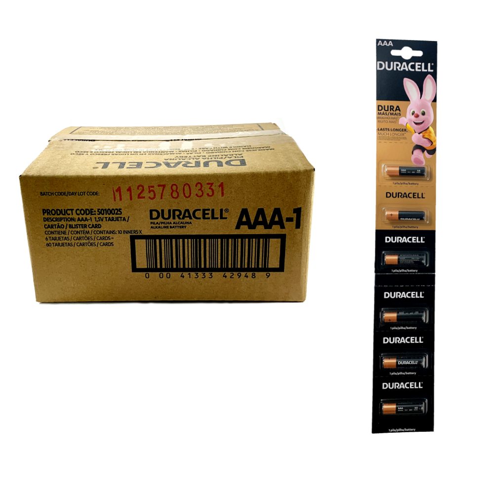 Pila AAA Alcalina Duracell - Caja 60 triple A - Todopilas