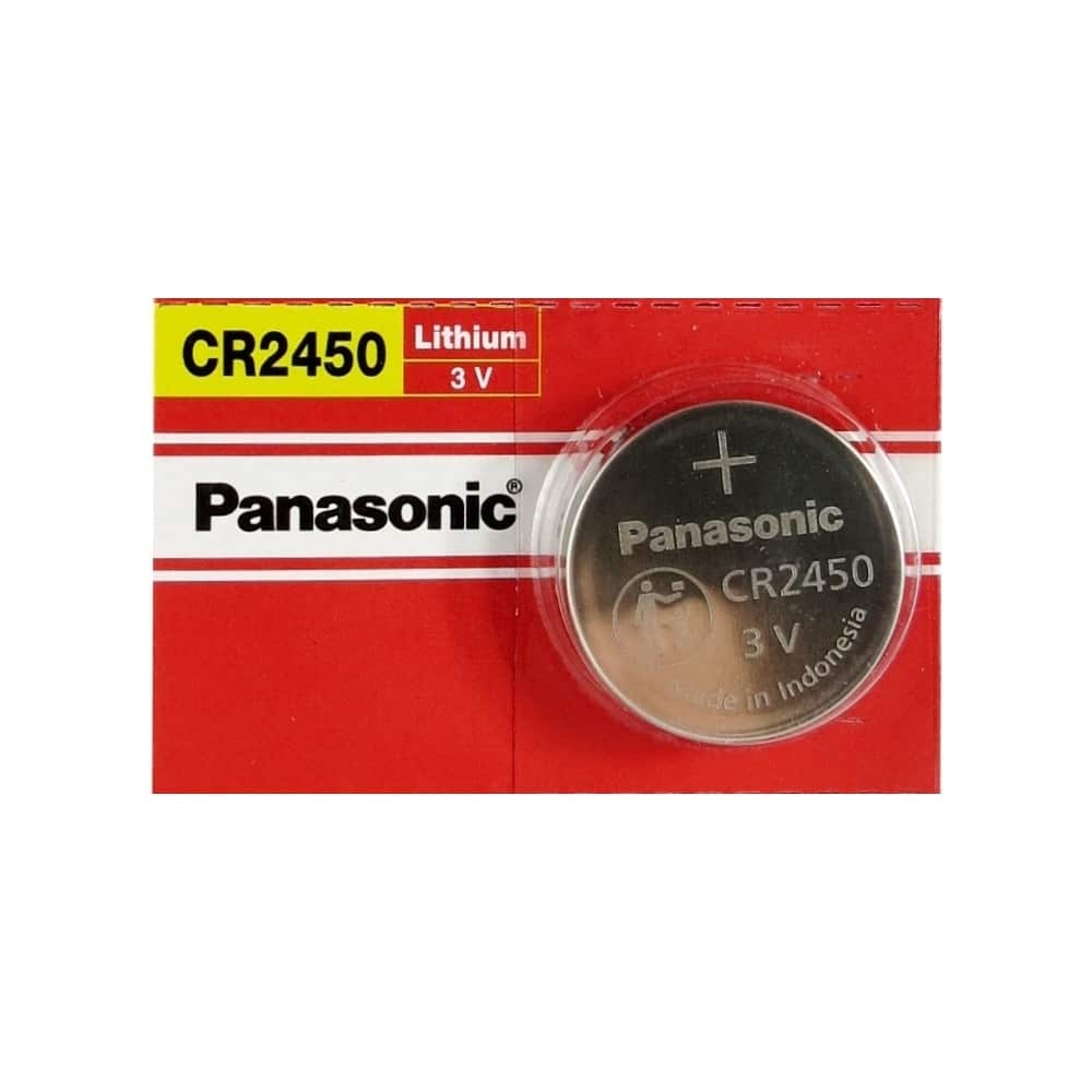 Panasonic CR2450 Pilas de monedas de litio de larga duración de 3.0 voltios  en embalaje resistente a los niños, basado en estándares, paquete de 4