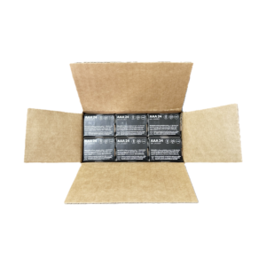 Duracell pilas alcalinas AAA caja 144 abierta