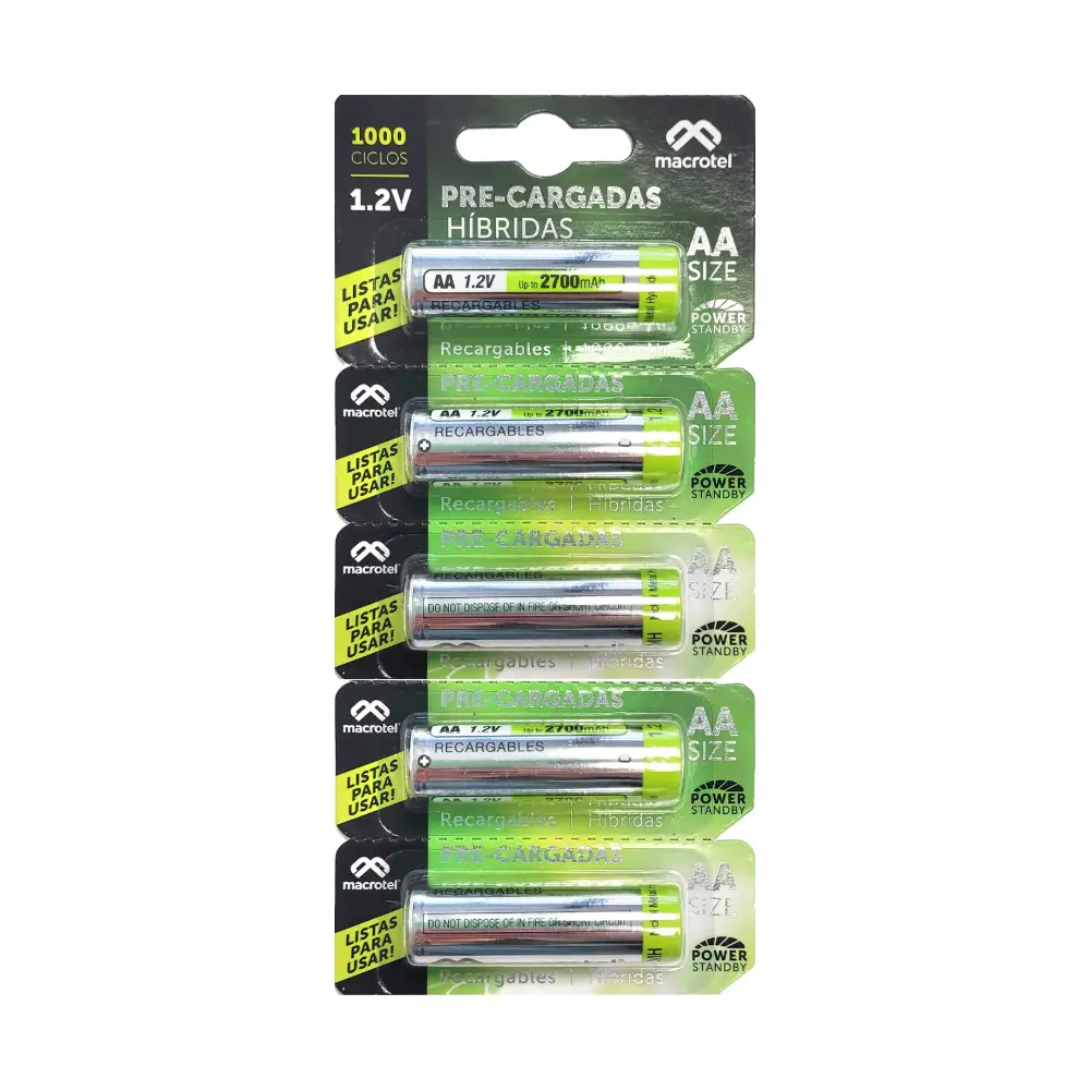 macrotel recargables híbridas aa blíster 5 1000mah - ok macrotel recargables híbridas aa blíster 5 1000mah - ok