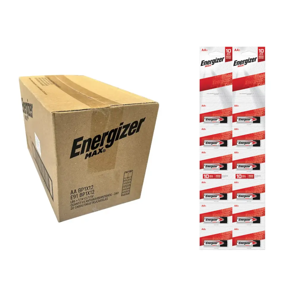 Caja 240 pilas aa energizer prepicada individual 20 set x12 - ok2 Caja 240 pilas aa energizer prepicada individual 20 set x12